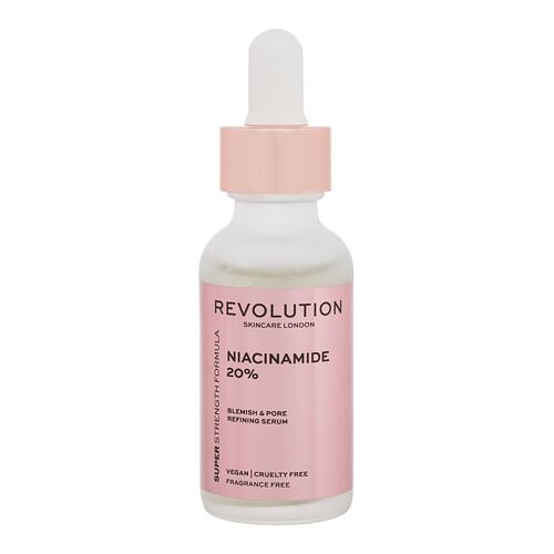 Sérum visage Revolution Skincare Niacinamide 20% Blemish & Pore Refining Serum 30 ml boîte endommagé