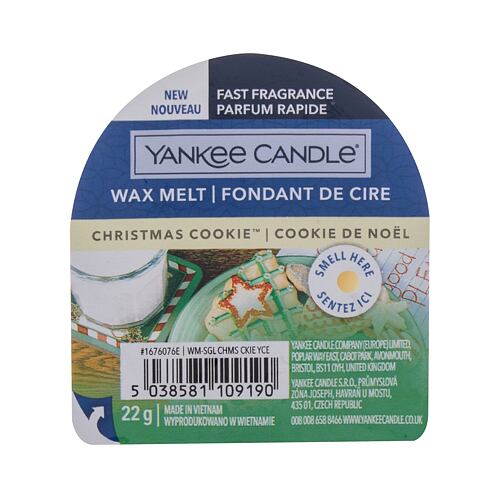Fondant de cire Yankee Candle Christmas Cookie 22 g emballage endommagé