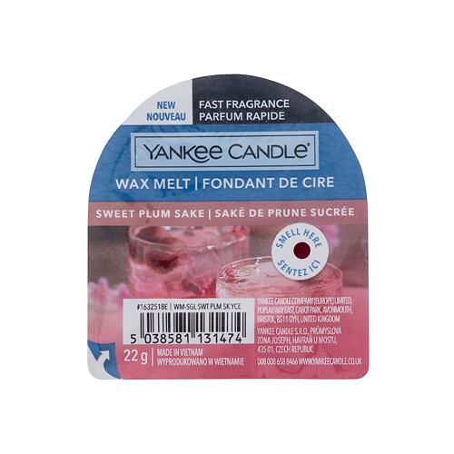 Duftwachs Yankee Candle Sweet Plum Sake 22 g Beschädigte Verpackung