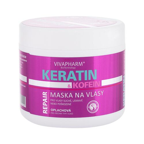 Masque cheveux Vivaco VivaPharm Keratin & Caffeine 600 ml