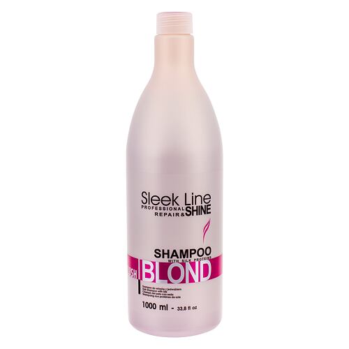 Shampoo Stapiz Sleek Line Blush Blond 1000 ml Beschädigtes Flakon