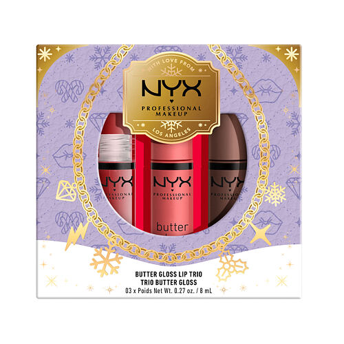 Lipgloss NYX Professional Makeup Mrs. Claus Butter Gloss Lip Trio 24 ml Sets