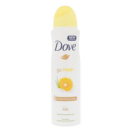 Antiperspirant Dove Go Fresh Grapefruit & Lemongrass 48h 150 ml flacon endommagé