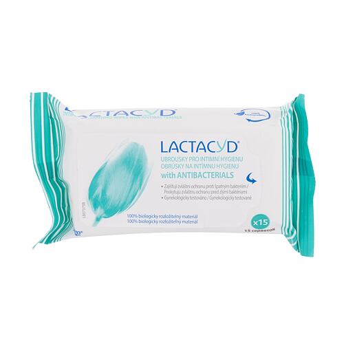 Hygiène intime Lactacyd Pharma Antibacterial Cleansing Wipes 15 St.
