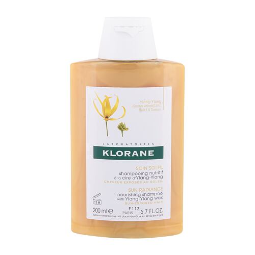 Shampooing Klorane Ylang-Ylang Wax Sun Radiance 200 ml boîte endommagée