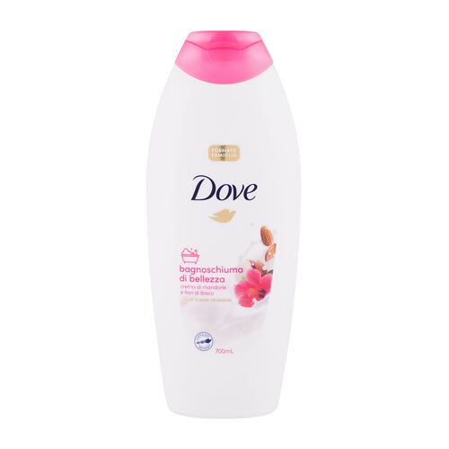 Bain moussant Dove Caring Bath Almond Cream With Hibiscus 700 ml flacon endommagé