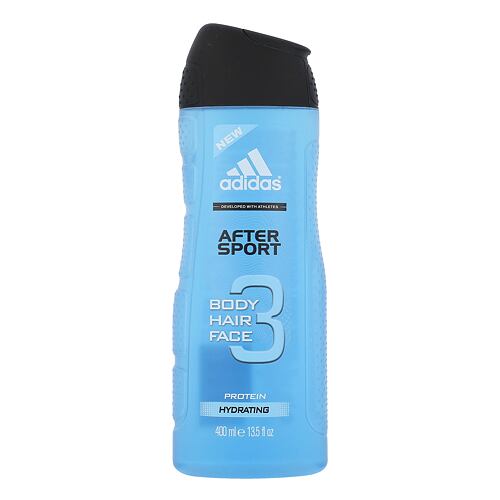 Gel douche Adidas 3in1 After Sport 400 ml emballage endommagé