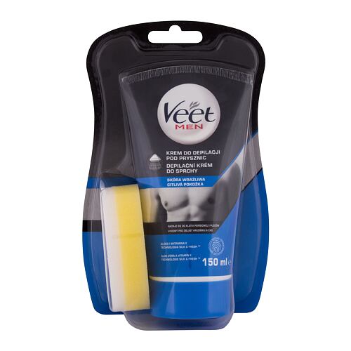 Produit dépilatoire Veet Men In Shower Hair Removal Cream Sensitive Skin 150 ml boîte endommagée