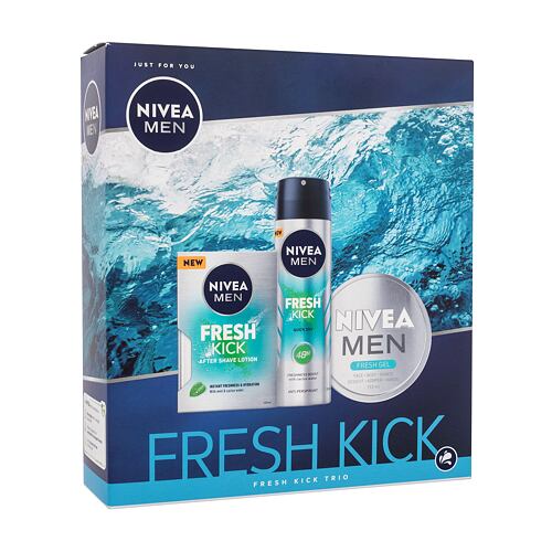 Lotion après-rasage Nivea Men Fresh Kick Trio 100 ml boîte endommagée Sets