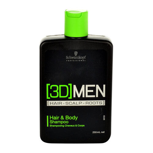Shampooing Schwarzkopf Professional 3DMEN Hair & Body 250 ml flacon endommagé