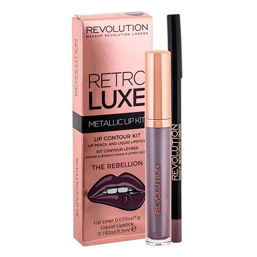 Rouge à lèvres Makeup Revolution London Retro Luxe Metallic Lip Kit 5,5 ml The Rebellion boîte endom